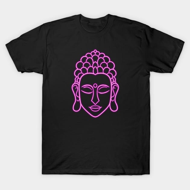 Buddha Face Pink T-Shirt by HigherSelfSource